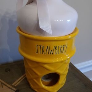 Rae Dunn strawberry ice cream cone birdhouse